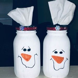 Snowman tissue jars